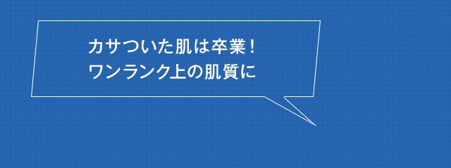 カサついた肌は卒業！ワンランク上の肌質に