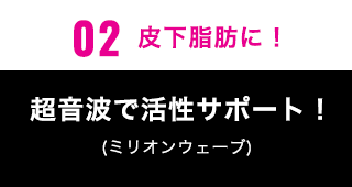 02皮下脂肪に超音波で燃焼サポート！(ミリオンウェーブ)