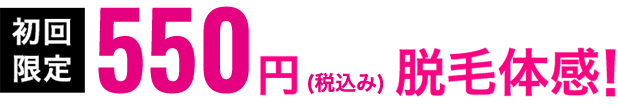 初回限定 550円脱毛体感
