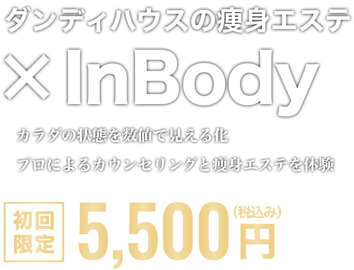 ダンディハウスの痩身エステ×Inbody 初回限定5,500円（税込み）