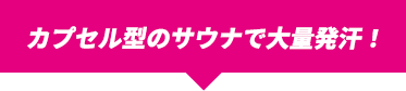 カプセル型のサウナで大量発汗！