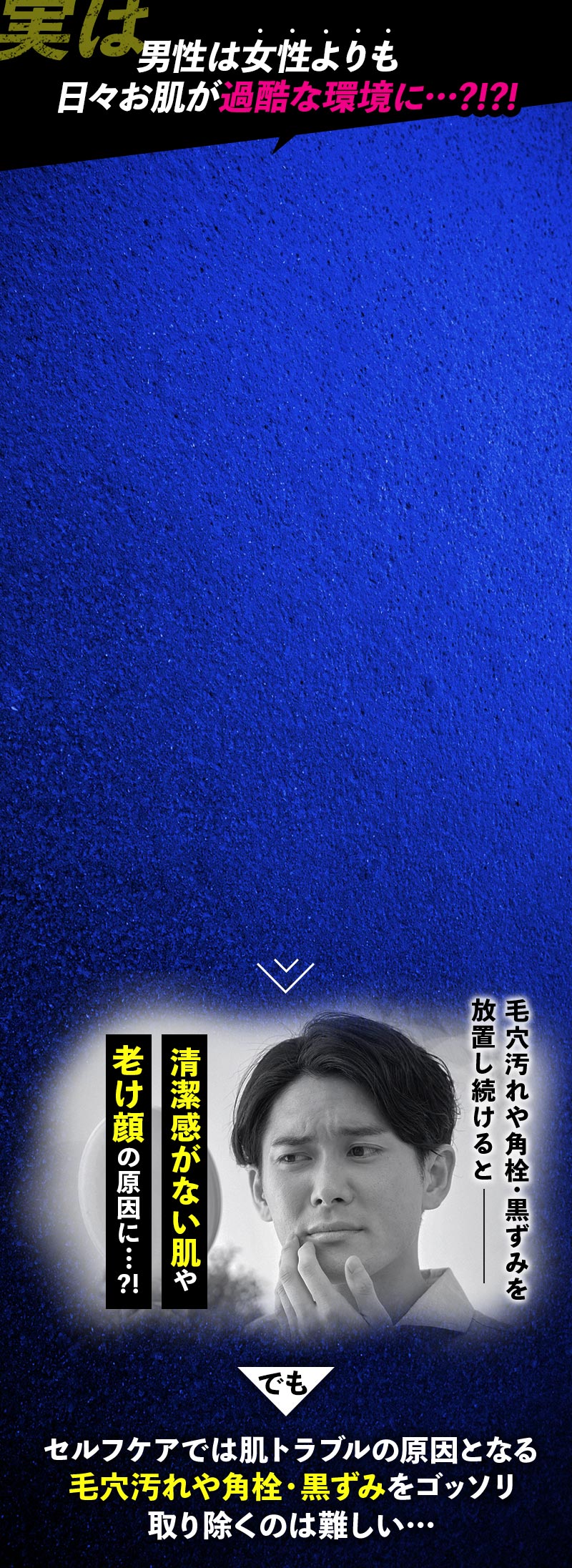 実は男性は女性よりも日々お肌が過酷な環境に…?!?!