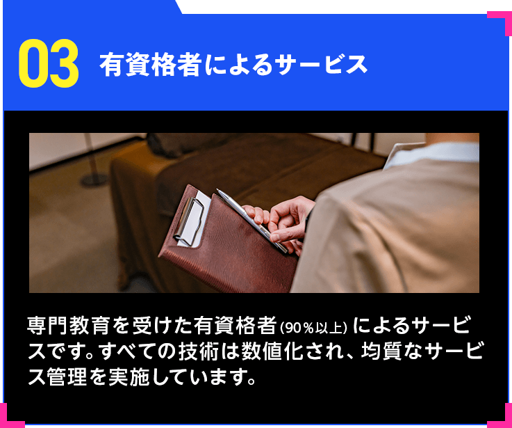 有資格者によるサービス
