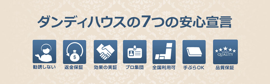 ダンディハウスの安心宣言